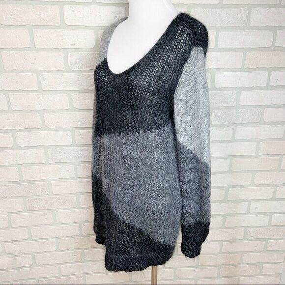 Eileen Fisher Mohair Cashmere Colorblock Sweater V3 - Picture 5 of 9